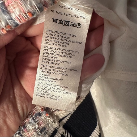 Maeve Anthropologie Tweed Straight Pencil Skirt Peach Cream Plaid Black Sz 14 - Picture 7 of 7